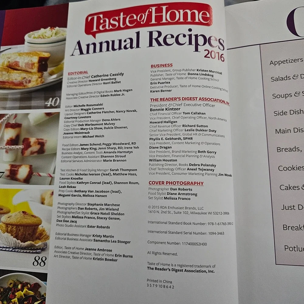 Taste of Home Annual Recipes 2016 Hardcover Cookbook 509‎ Recipes